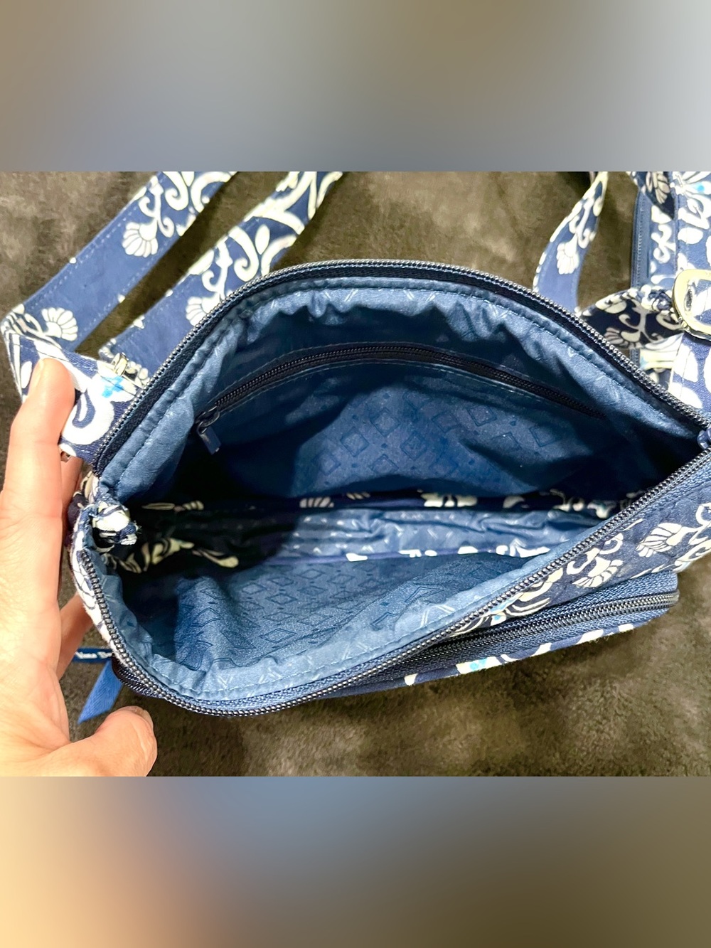 Vera Bradley Matching Quilted Crossbody Bag & Wallet Set - Blue Lagoon - Picture 4 of 7